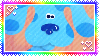Blue laughing